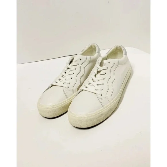 Madewell MWL Sidewalk low-top leather white silver sneakers unisex‎ - Picture 6 of 11
